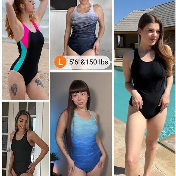 Women Athletic One Piece Swimsuits Sporty - Picture 6 of 6